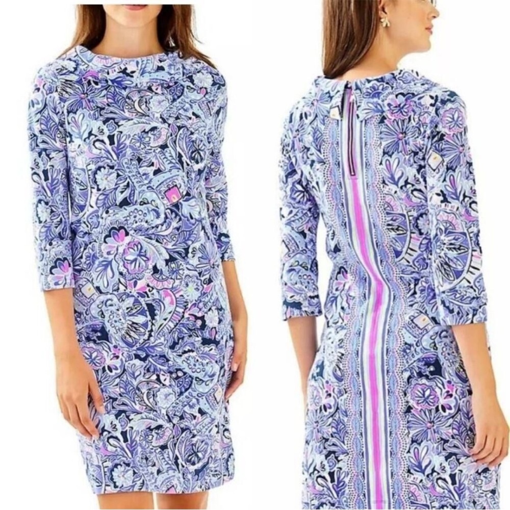 Lilly‎ Pulitzer Saralyn Dress sweatshirt material back zip size XXS